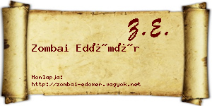 Zombai Edömér névjegykártya